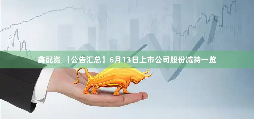 鑫配资 【公告汇总】6月13日上市公司股份减持一览