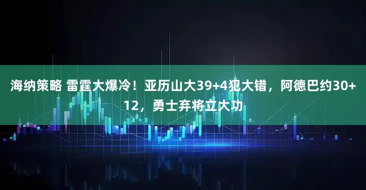 海纳策略 雷霆大爆冷！亚历山大39+4犯大错，阿德巴约30+12，勇士弃将立大功